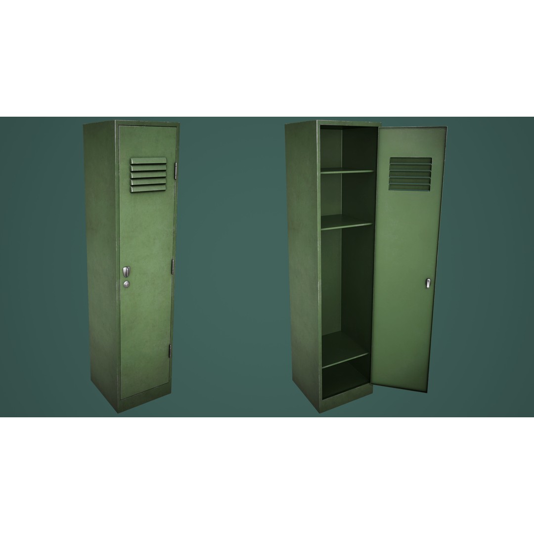 Large School Gym Locker 3D Model – Low Poly PBR Asset, FBX, OBJ - View 9