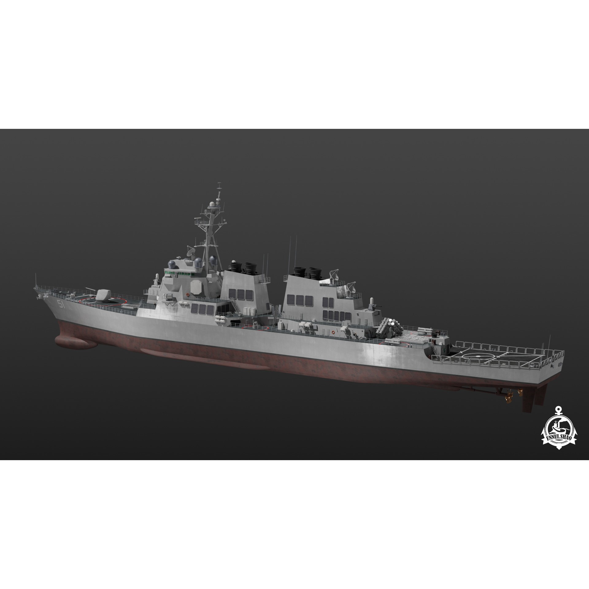 USS Arleigh Burke - Game-Ready 3D Model - View 10