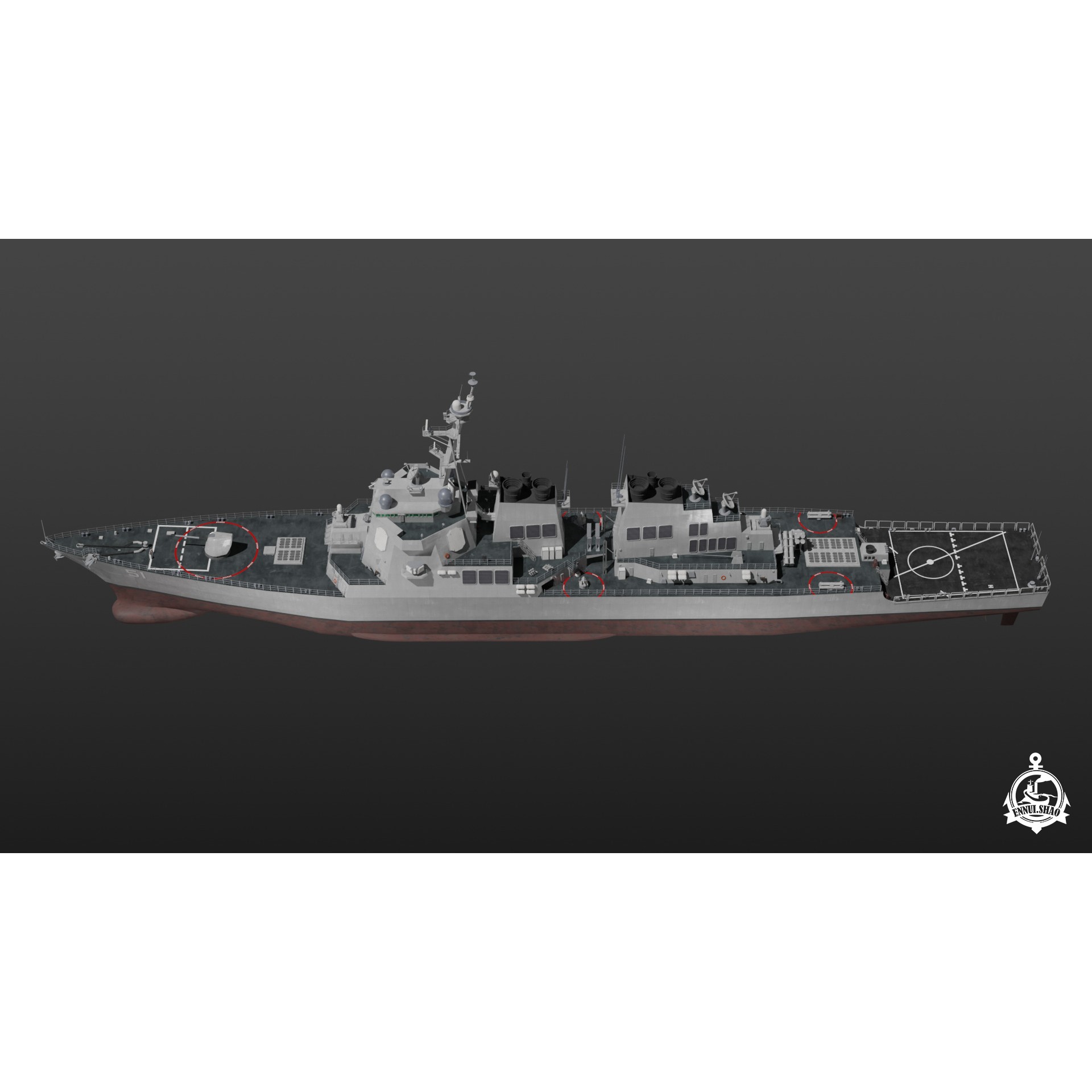 USS Arleigh Burke - Game-Ready 3D Model - View 11