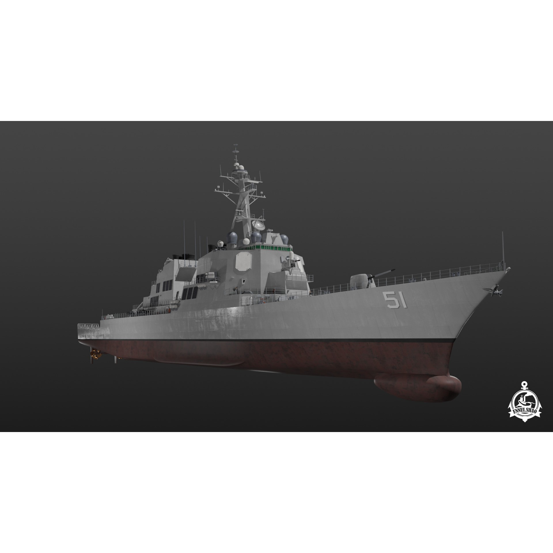 USS Arleigh Burke - Game-Ready 3D Model - View 5