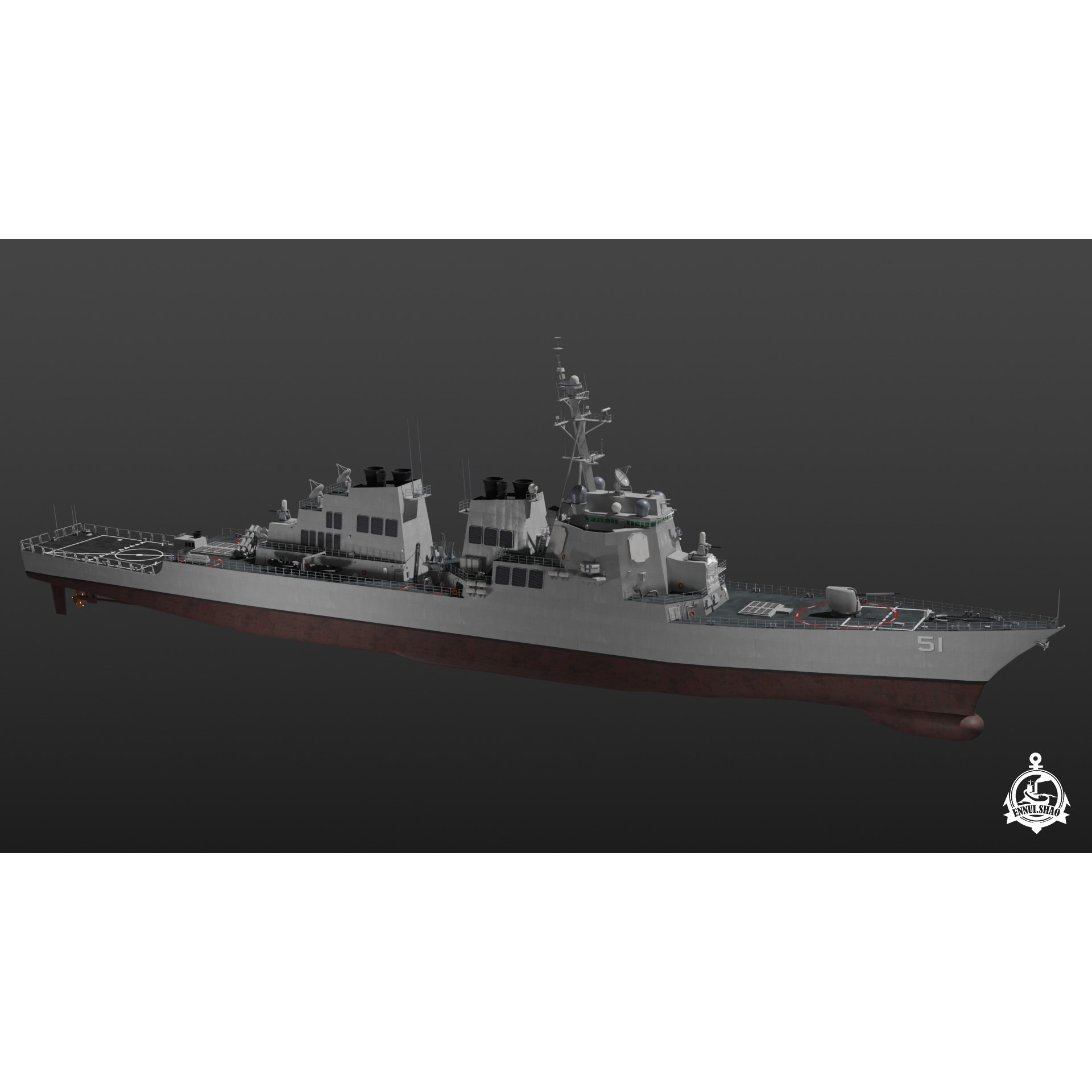 USS Arleigh Burke - Game-Ready 3D Model - View 6