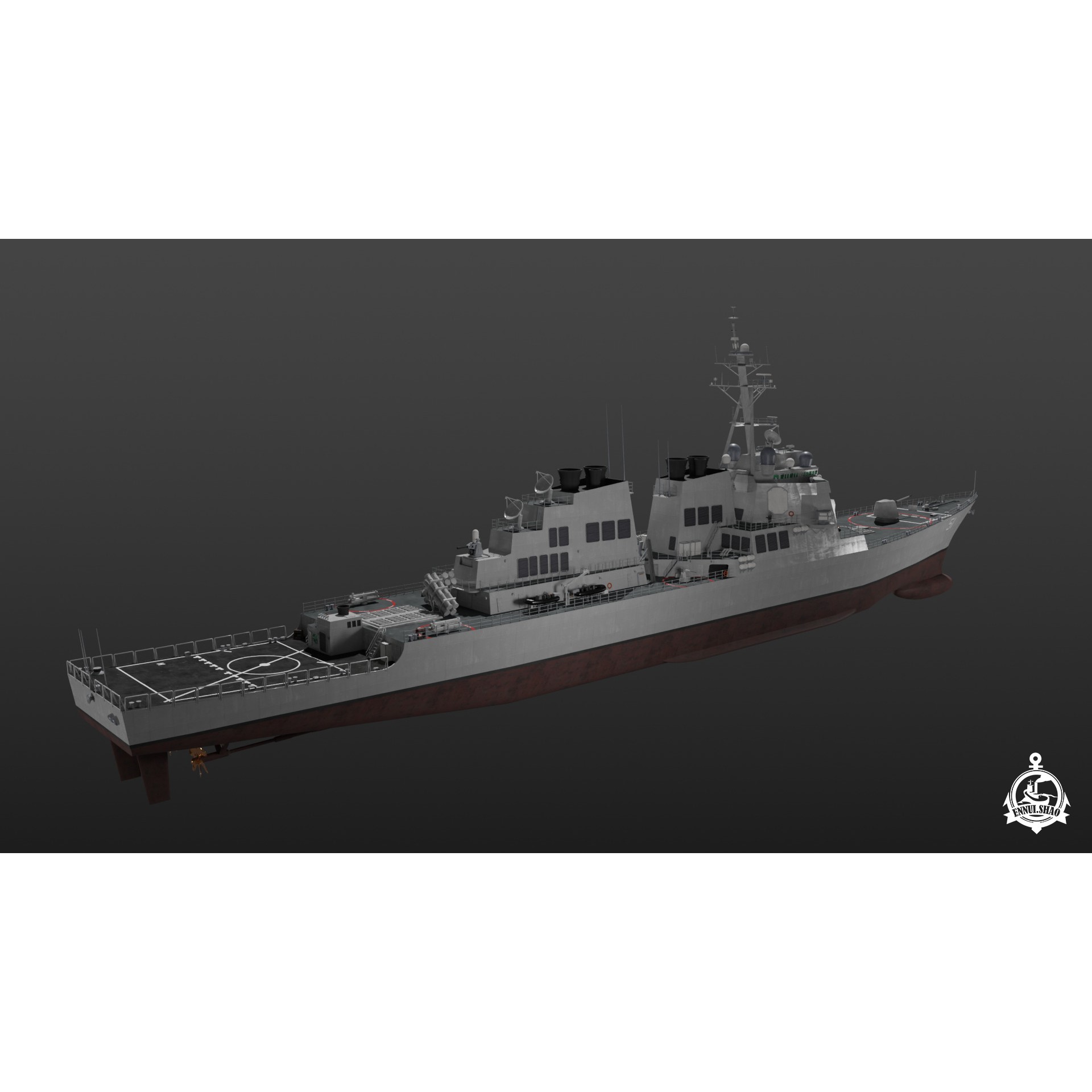 USS Arleigh Burke - Game-Ready 3D Model - View 7