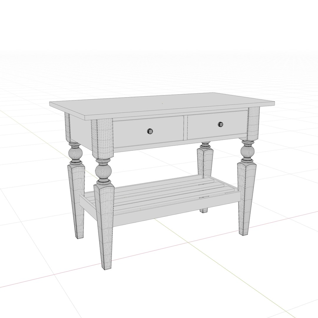 Wooden Table 3D Model – Modern Furniture Asset, PBR Textures, FBX - View 10