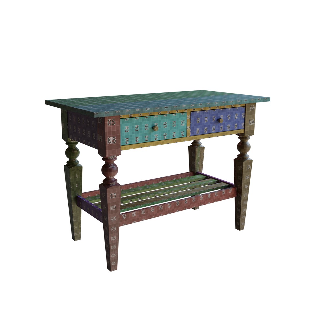 Wooden Table 3D Model – Modern Furniture Asset, PBR Textures, FBX - View 12