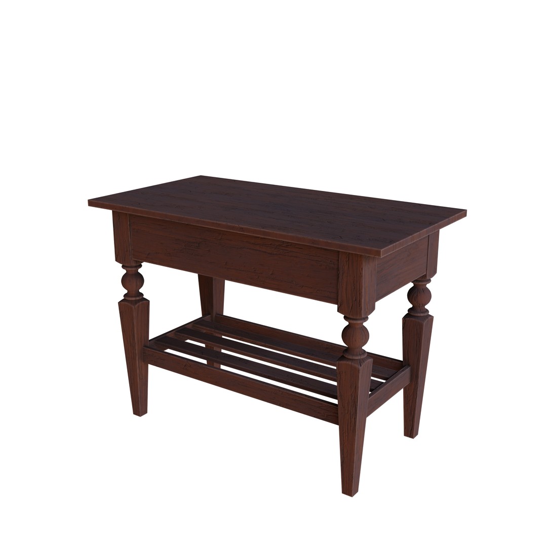 Wooden Table 3D Model – Modern Furniture Asset, PBR Textures, FBX - View 13