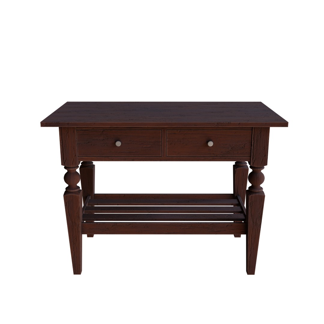 Wooden Table 3D Model – Modern Furniture Asset, PBR Textures, FBX - View 3