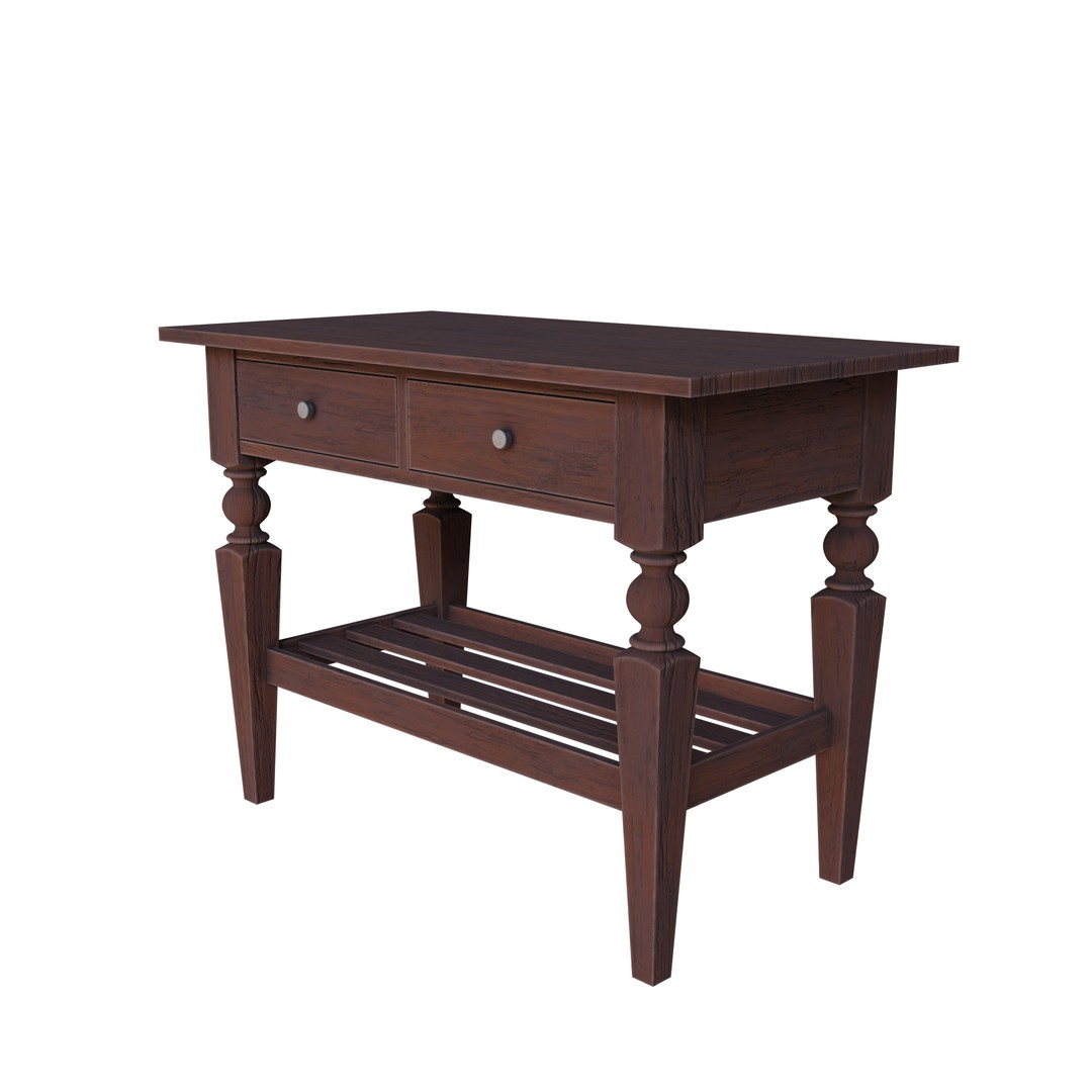 Wooden Table 3D Model – Modern Furniture Asset, PBR Textures, FBX - View 4