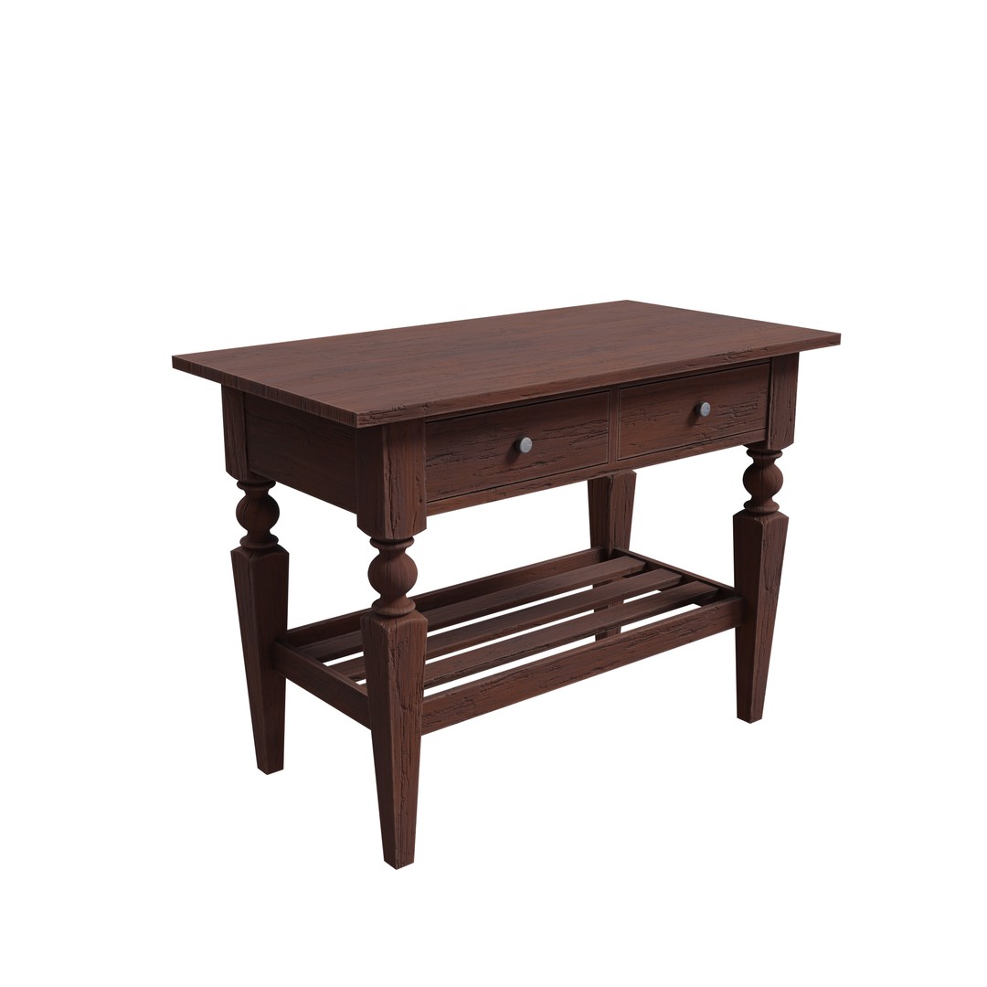 Wooden Table 3D Model – Modern Furniture Asset, PBR Textures, FBX - View 5