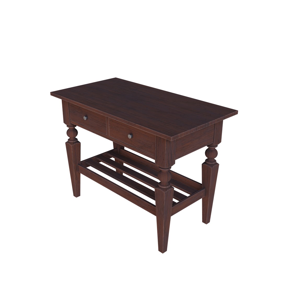 Wooden Table 3D Model – Modern Furniture Asset, PBR Textures, FBX - View 7