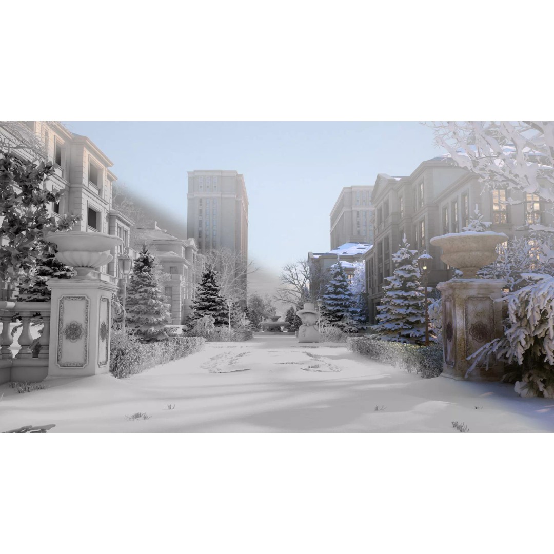 Residential Snow Scene 3D Model – European-Style Landscape, FBX - View 11
