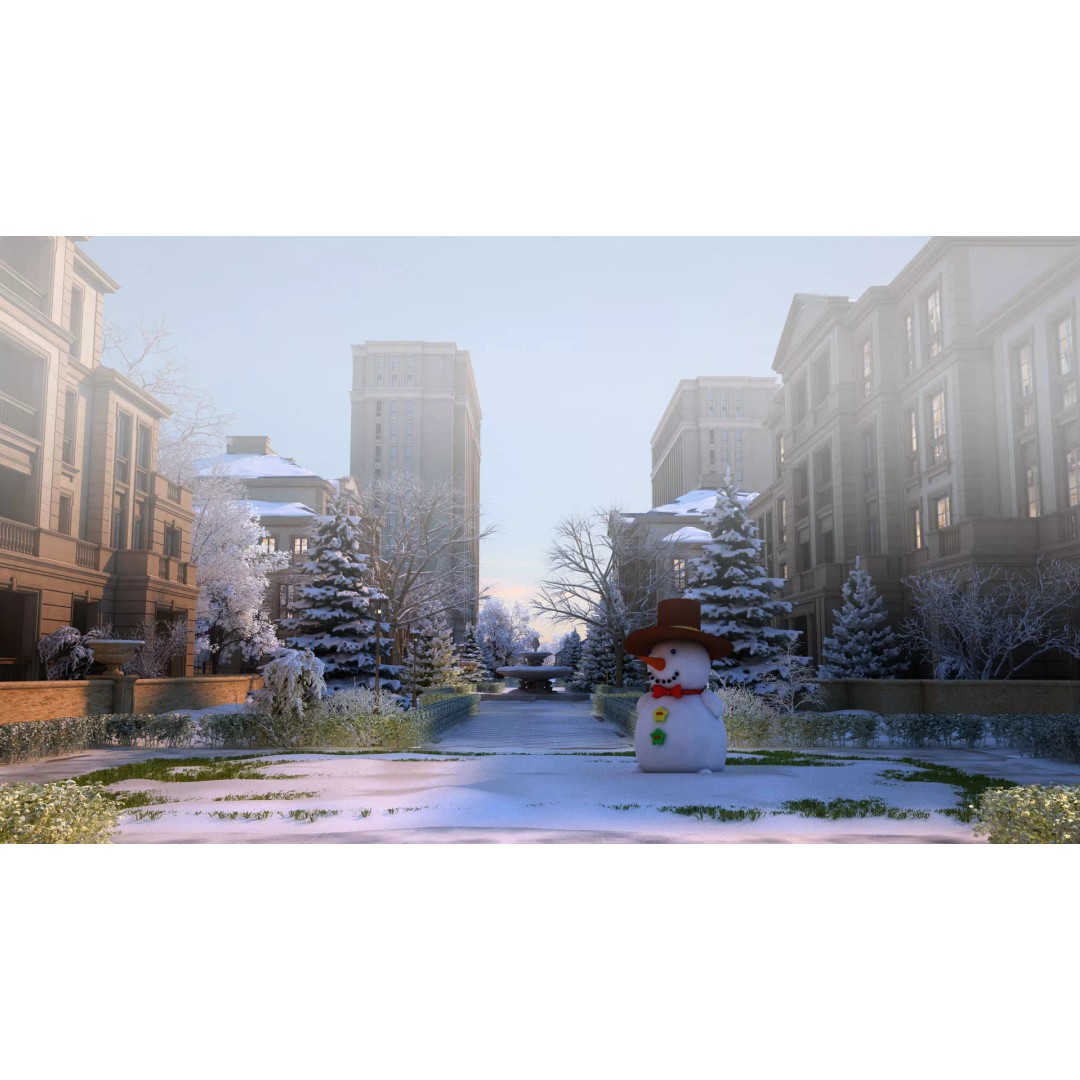 Residential Snow Scene 3D Model – European-Style Landscape, FBX - View 4