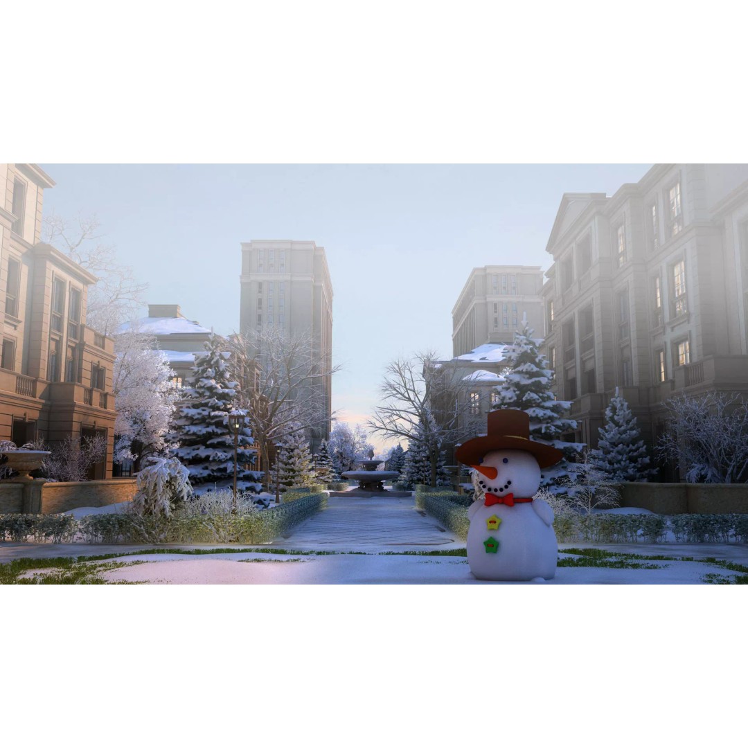 Residential Snow Scene 3D Model – European-Style Landscape, FBX - View 5