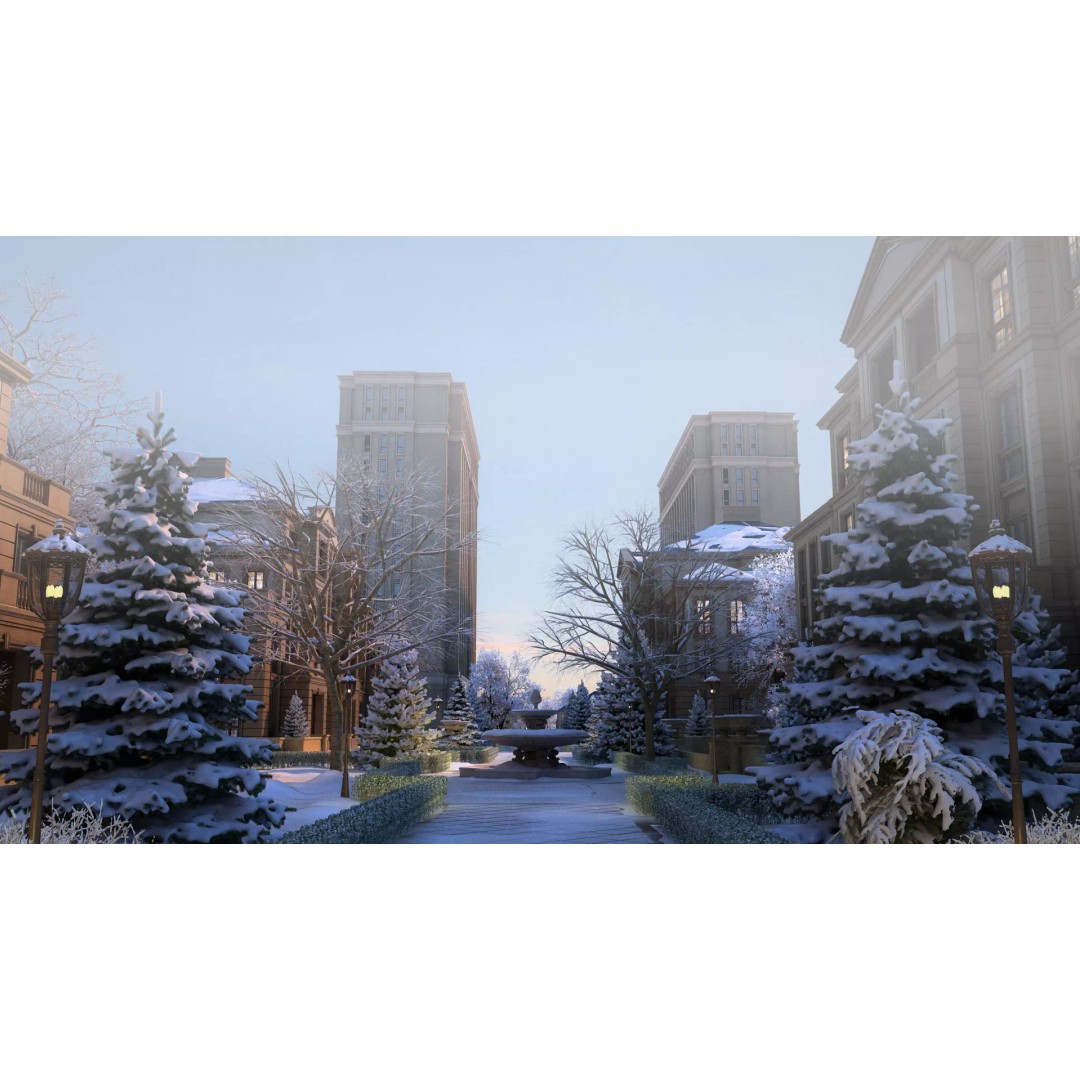Residential Snow Scene 3D Model – European-Style Landscape, FBX - View 7