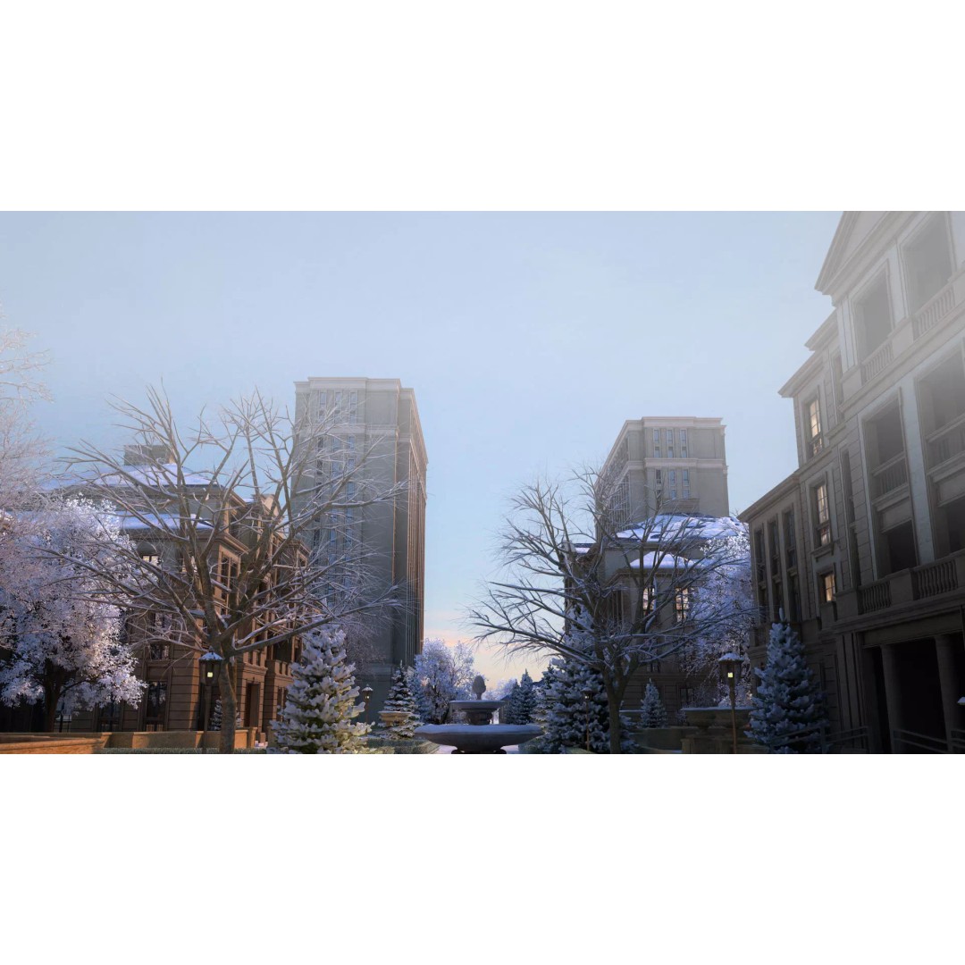 Residential Snow Scene 3D Model – European-Style Landscape, FBX - View 8