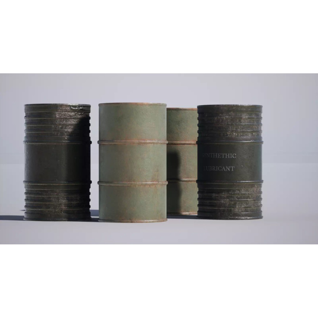 Barrel Bundle 3D Model – Low Poly Game Ready Asset, PBR Textures - View 2