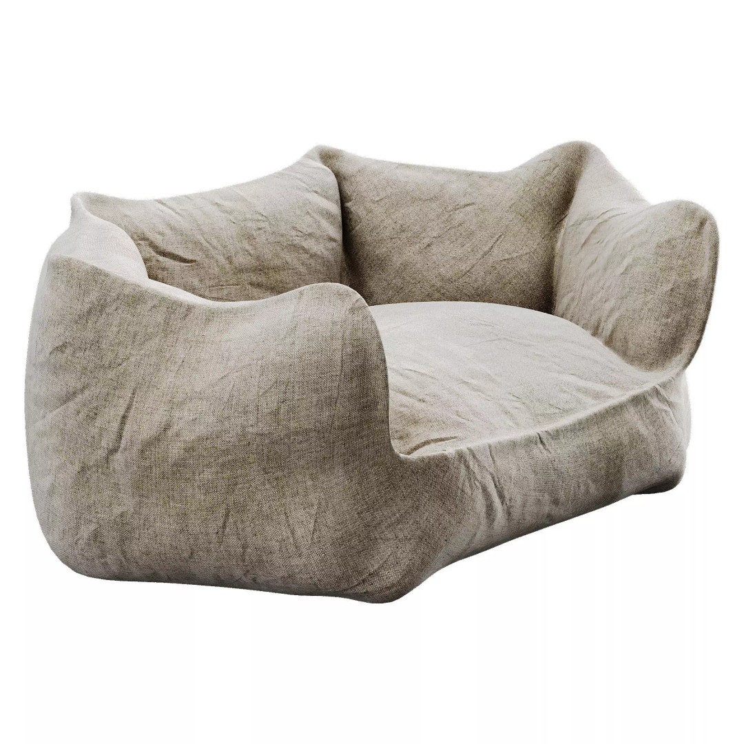 Cat Seat 3D Model – Low Poly Furniture Chair, OBJ Format - View 2