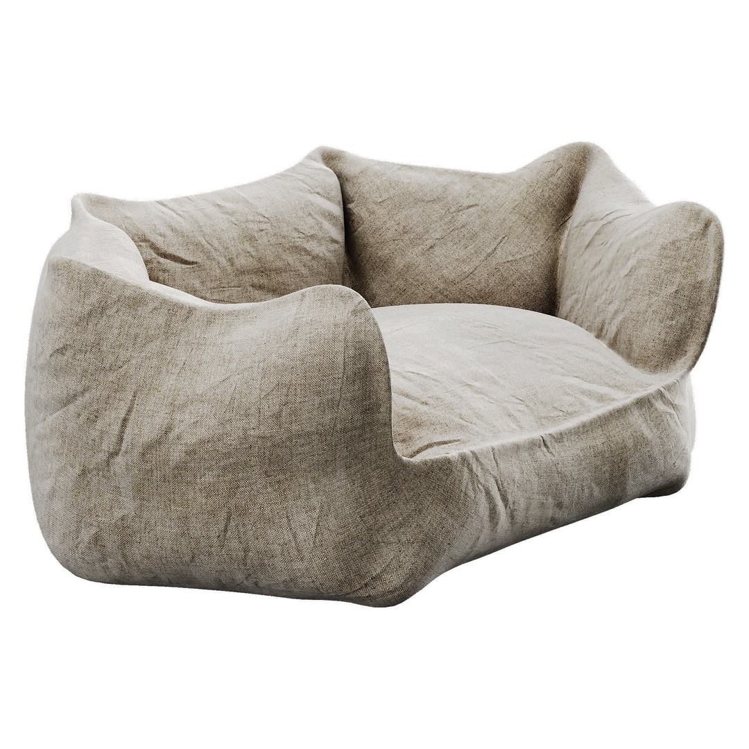 Cat Seat 3D Model – Low Poly Furniture Chair, OBJ Format - View 22