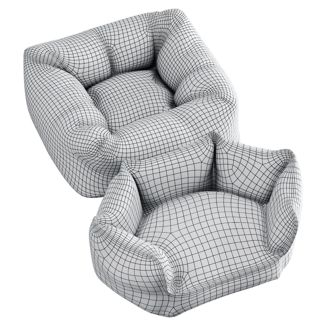 Cat Seat 3D Model – Low Poly Furniture Chair, OBJ Format - View 26