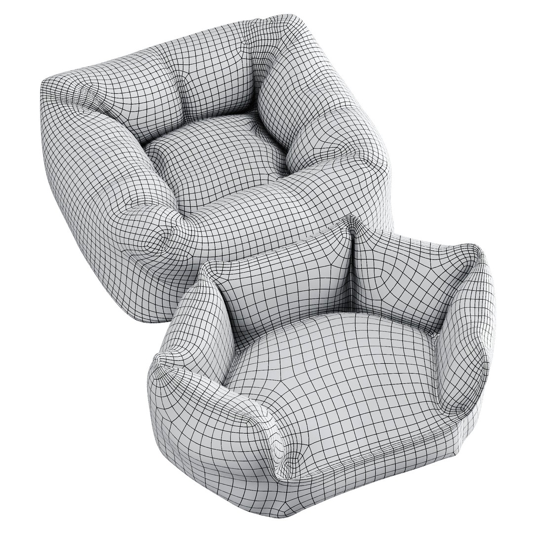 Cat Seat 3D Model – Low Poly Furniture Chair, OBJ Format - View 44