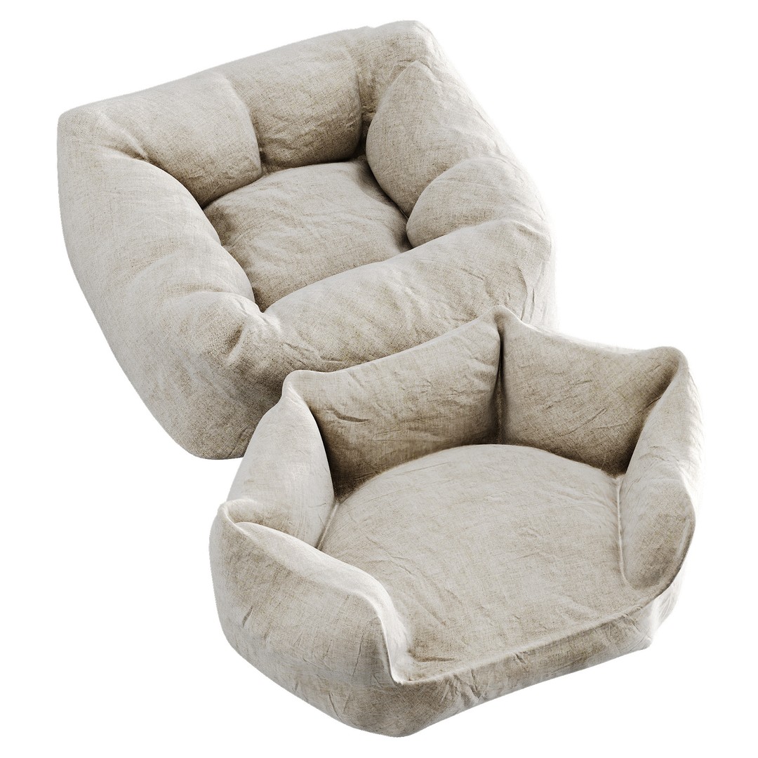 Cat Seat 3D Model – Low Poly Furniture Chair, OBJ Format - View 5