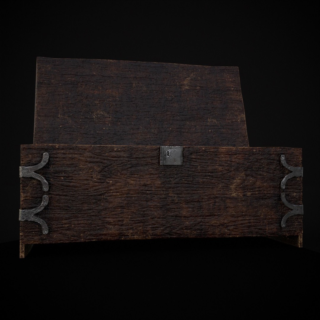 Old Wooden Strong Box 3D Model – Low Poly Game Asset, PBR Textures, FBX - View 18