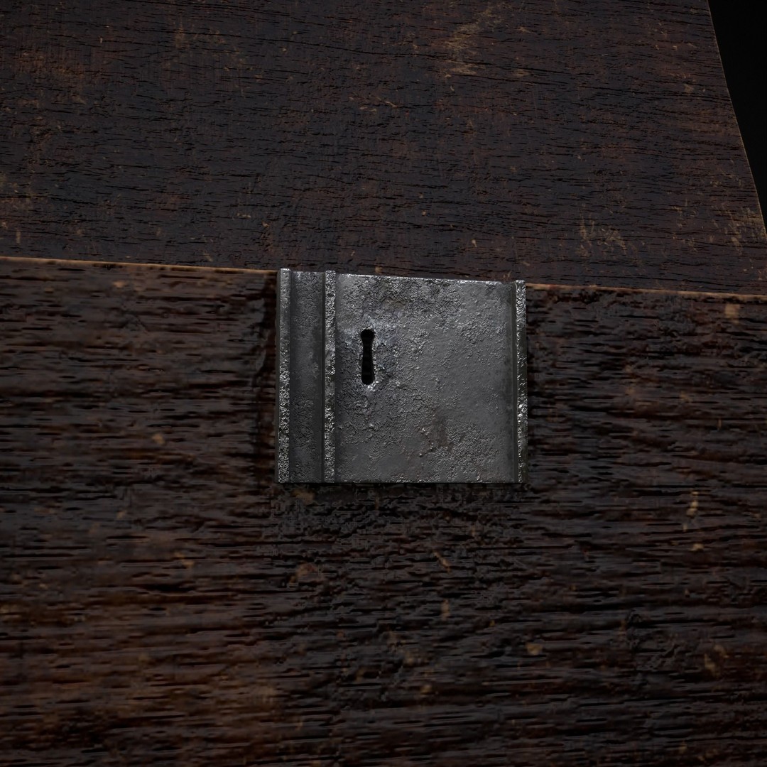Old Wooden Strong Box 3D Model – Low Poly Game Asset, PBR Textures, FBX - View 30