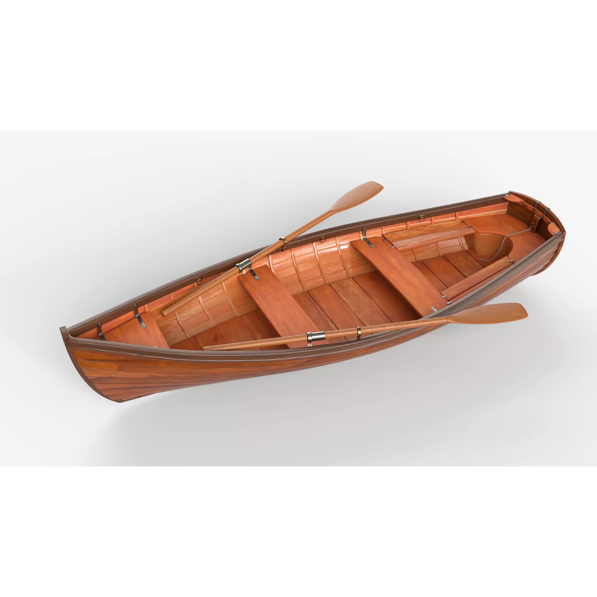 Wooden Boat - Game-Ready 3D Model - View 3