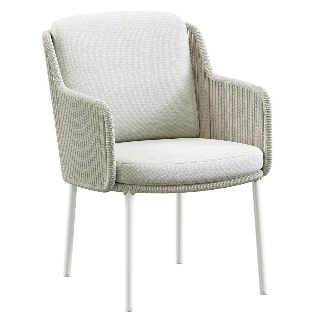 Bernini Belair 3D Model – Outdoor Wicker Dining Set, FBX - View 5