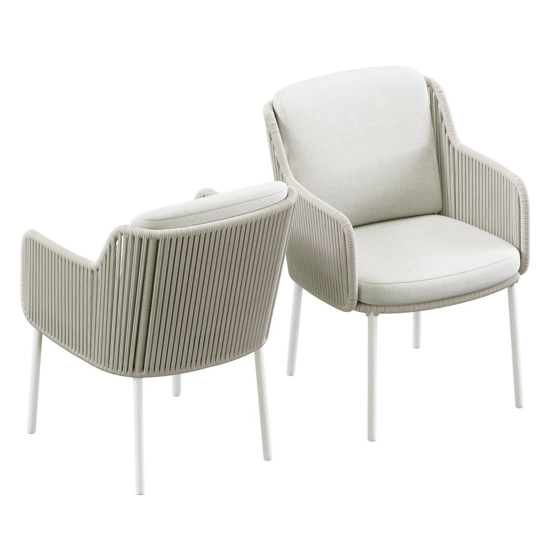 Bernini Belair 3D Model – Outdoor Wicker Dining Set, FBX - View 6