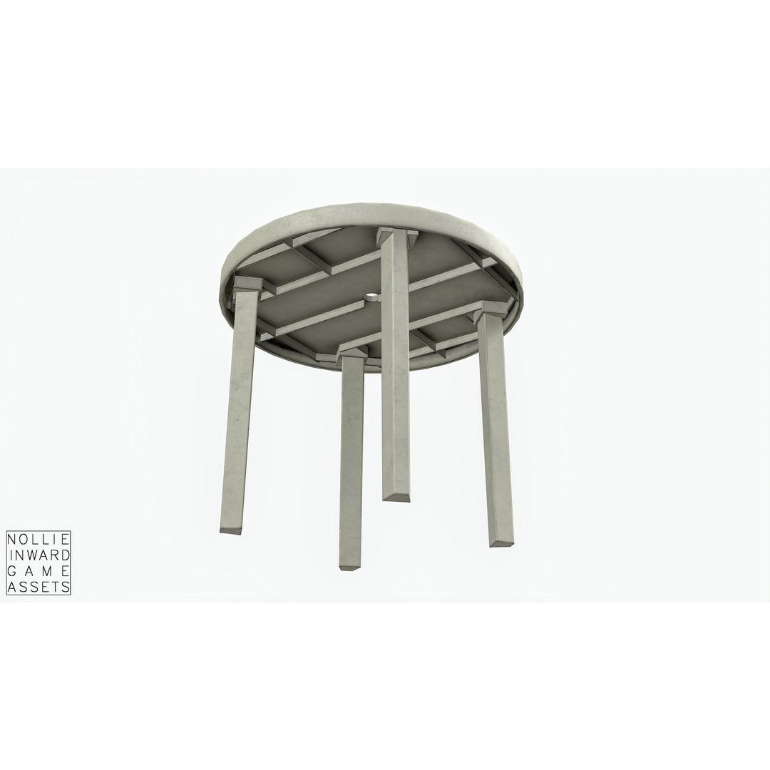 Garden Plastic Furniture 3D Model – Low Poly Outdoor Set, FBX - View 14