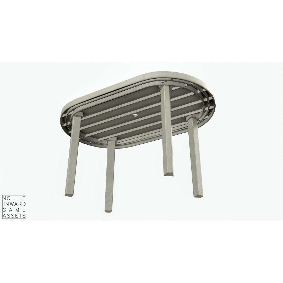 Garden Plastic Furniture 3D Model – Low Poly Outdoor Set, FBX - View 16