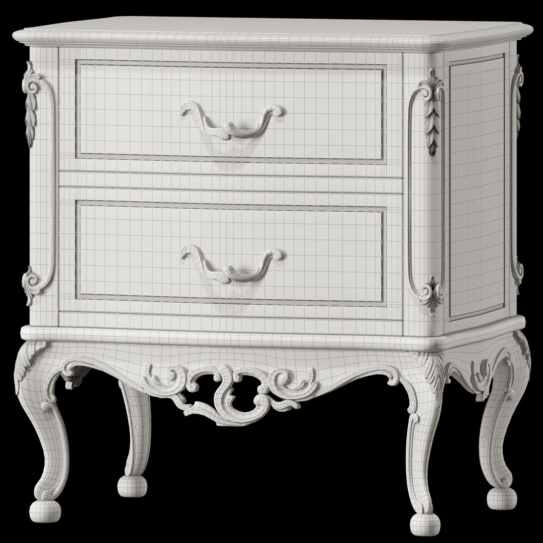 Juliette's Interiors Nightstand & Dresser 3D Model – Classic Art Furniture - View 11
