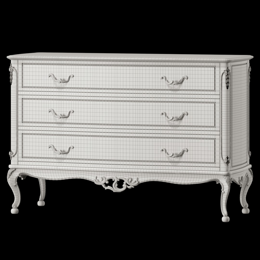 Juliette's Interiors Nightstand & Dresser 3D Model – Classic Art Furniture - View 16