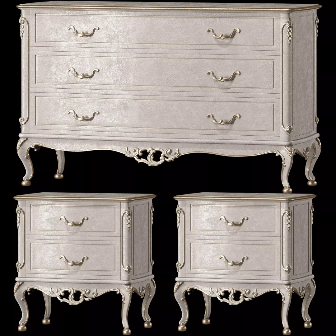 Juliette's Interiors Nightstand & Dresser 3D Model – Classic Art Furniture - View 2