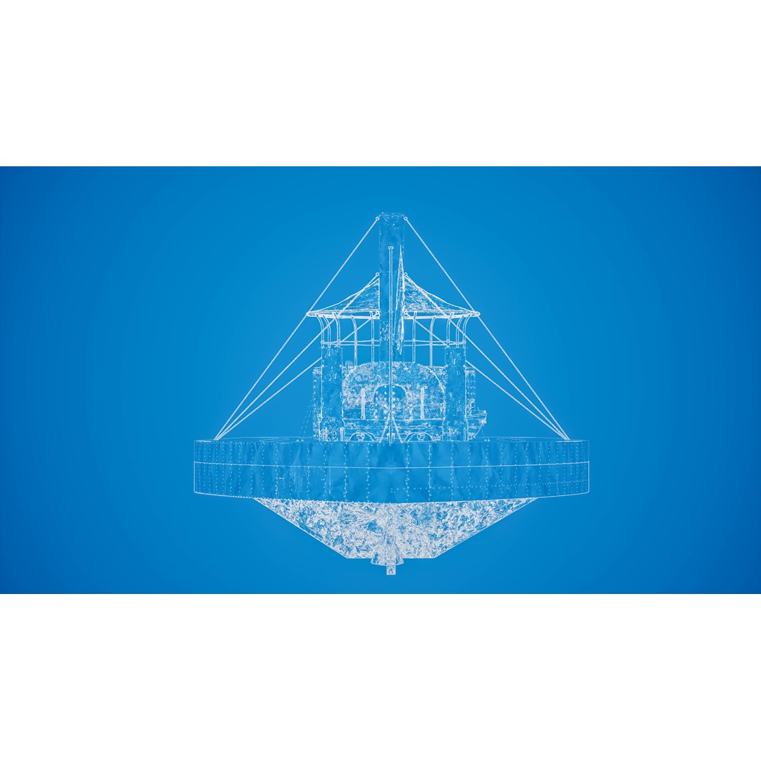 USS Monitor 3D Model – Detailed Ironclad Warship, Game Ready - View 19