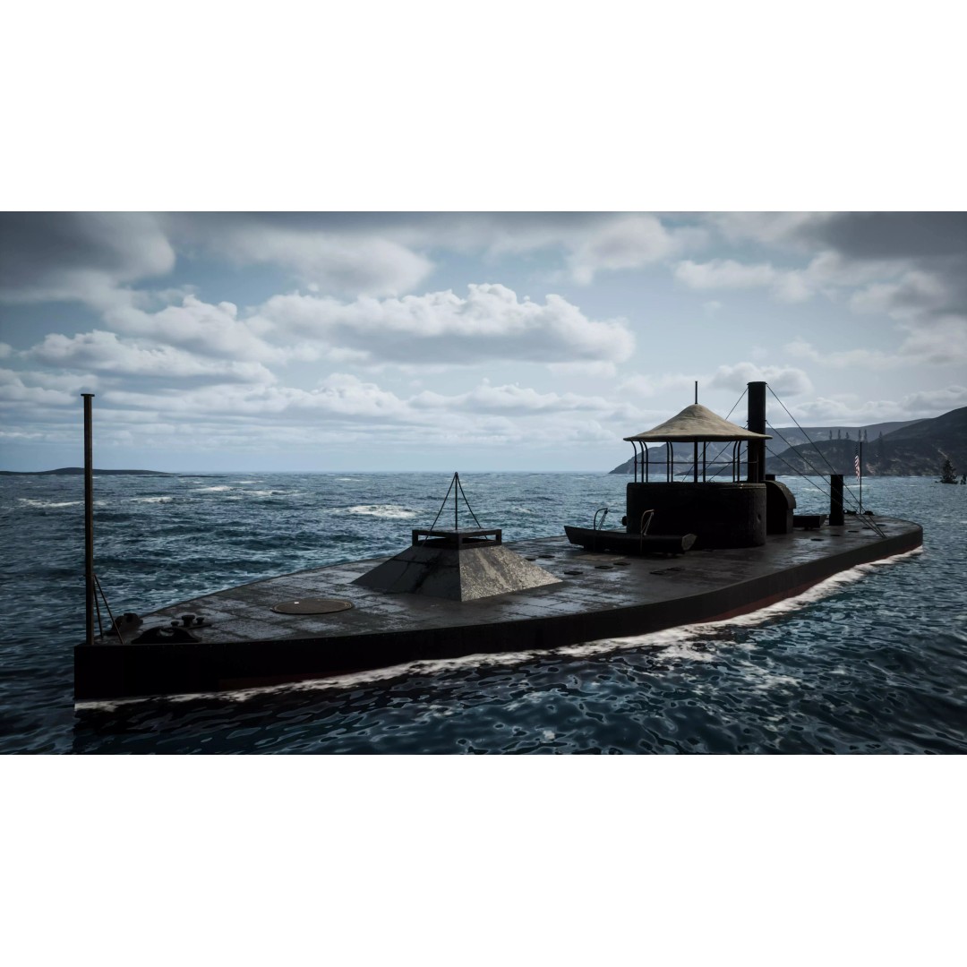 USS Monitor 3D Model – Detailed Ironclad Warship, Game Ready - View 2