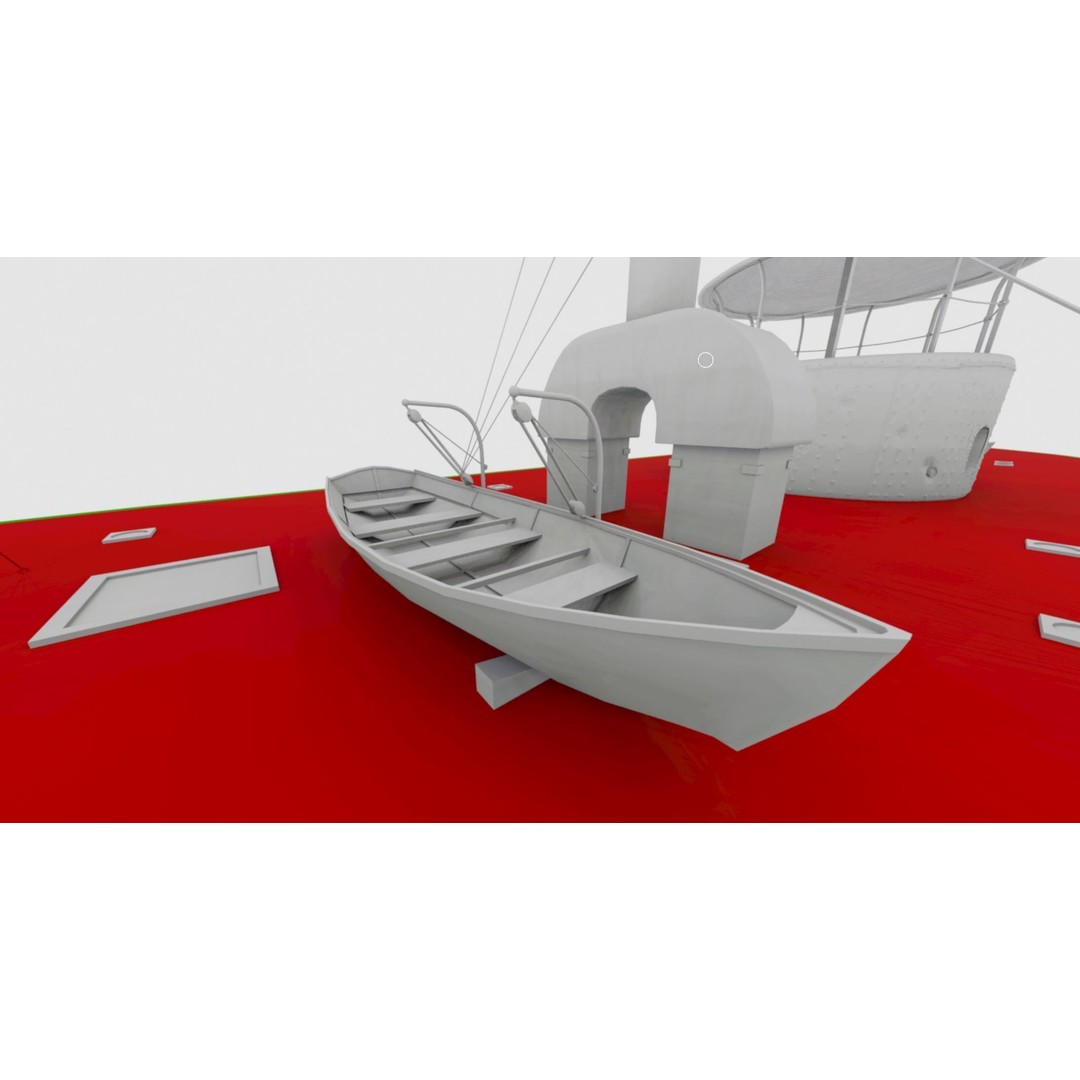 USS Monitor 3D Model – Detailed Ironclad Warship, Game Ready - View 7
