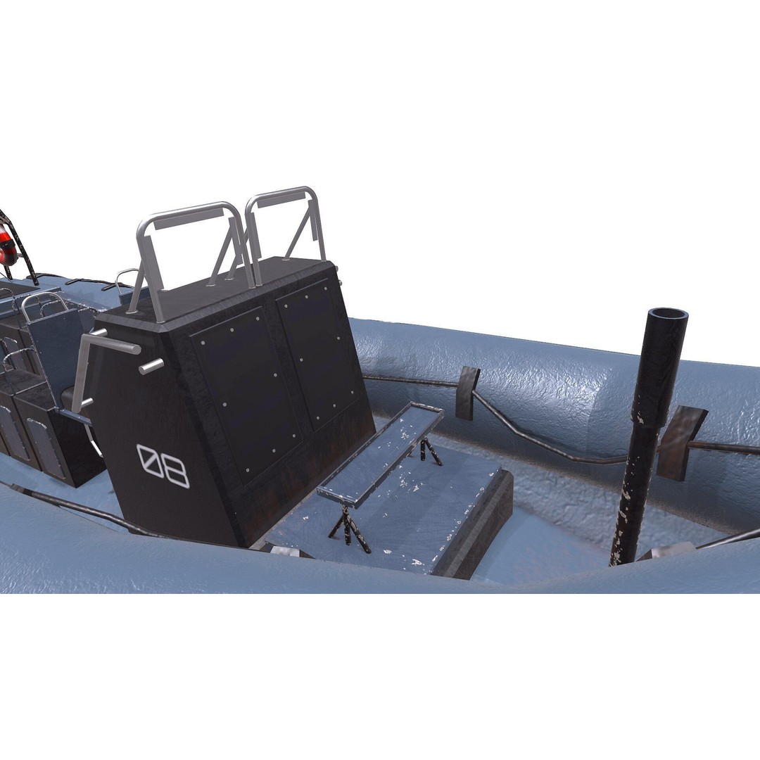 Inflatable Patrol Boat 3D Model – Low Poly PBR Game Asset, FBX, OBJ - View 13