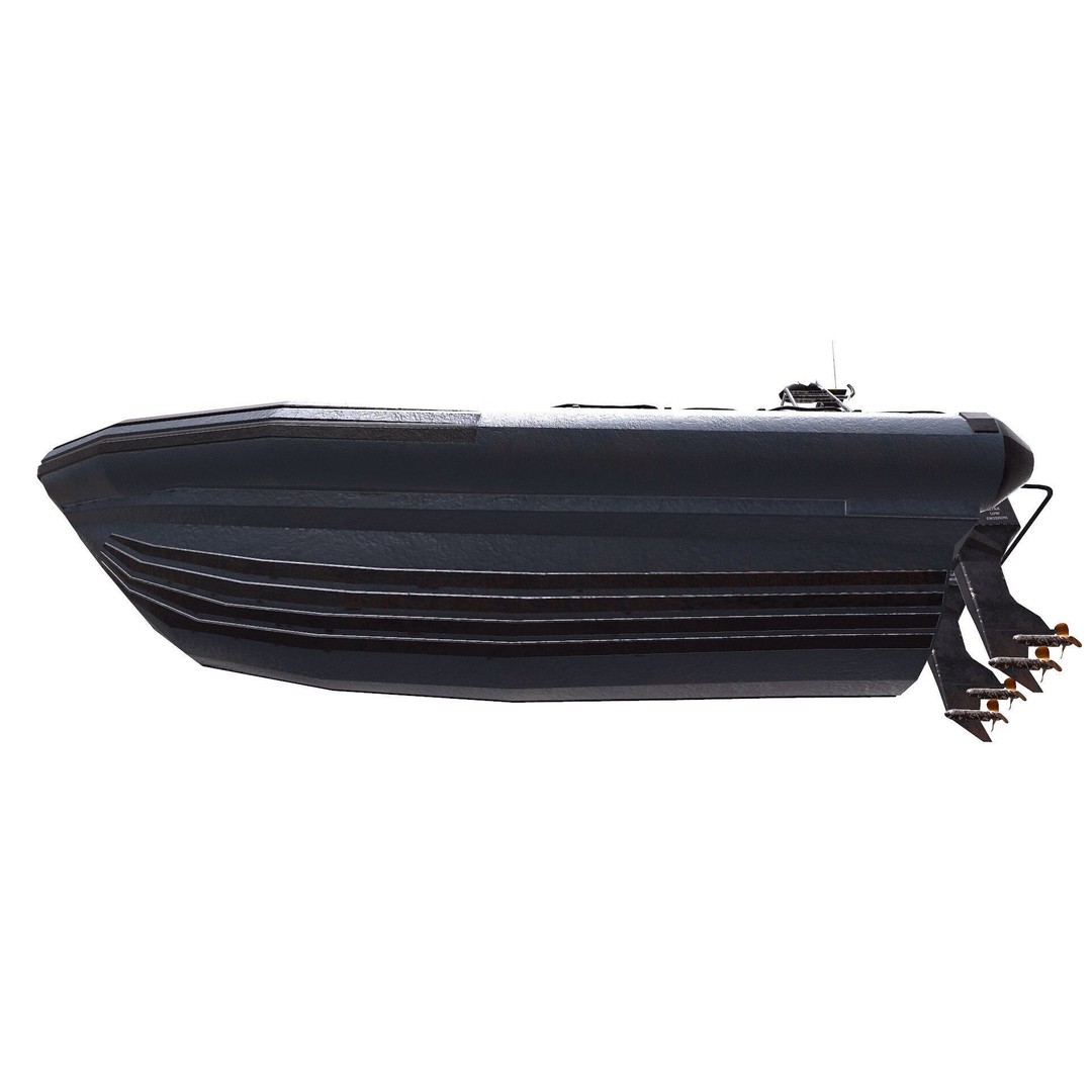 Inflatable Patrol Boat 3D Model – Low Poly PBR Game Asset, FBX, OBJ - View 14