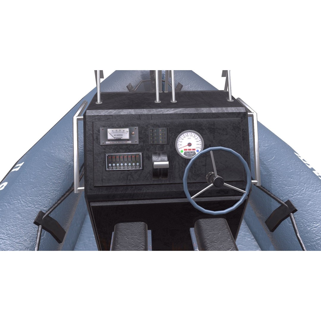 Inflatable Patrol Boat 3D Model – Low Poly PBR Game Asset, FBX, OBJ - View 8