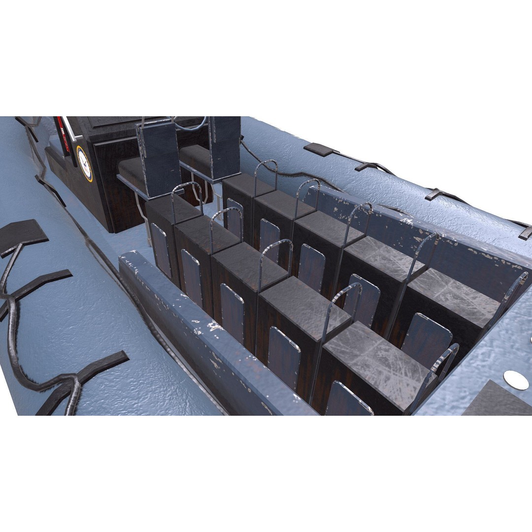 Inflatable Patrol Boat 3D Model – Low Poly PBR Game Asset, FBX, OBJ - View 9