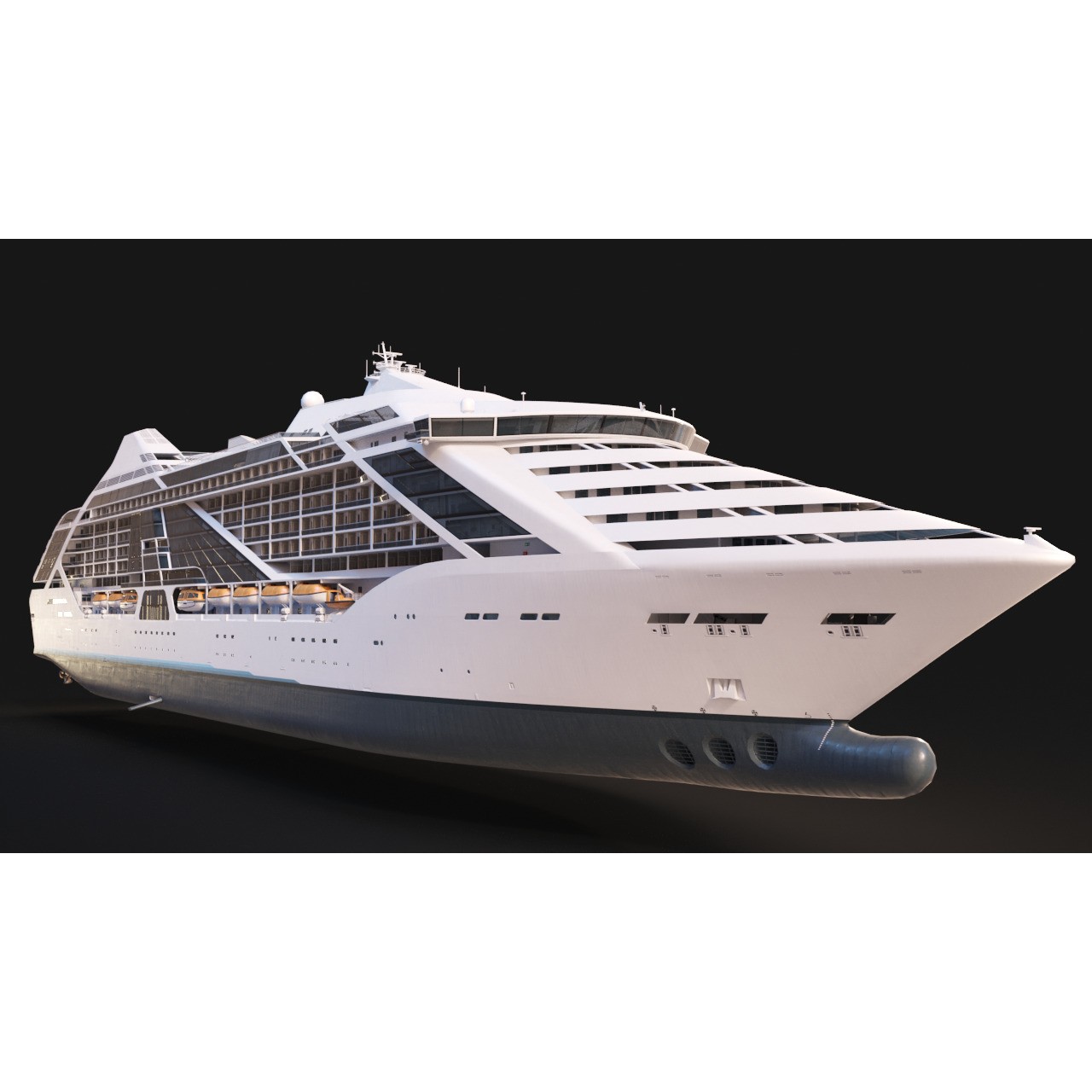 Futuristic Cruiseship Celestial Spire - Low-Poly Game-Ready 3D Model - View 11