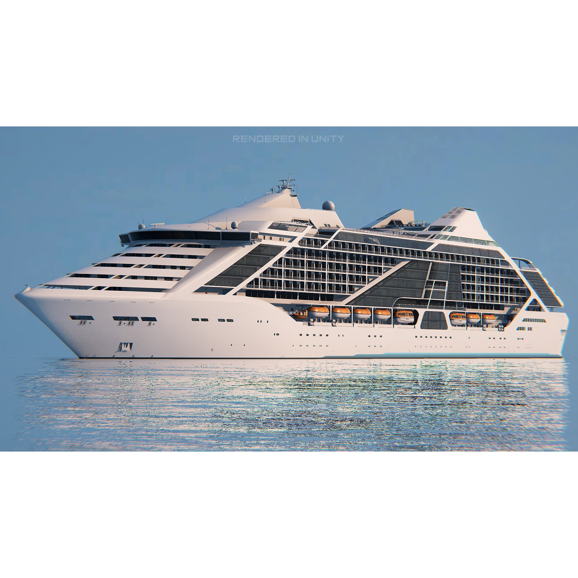 Futuristic Cruiseship Celestial Spire - Low-Poly Game-Ready 3D Model - View 12