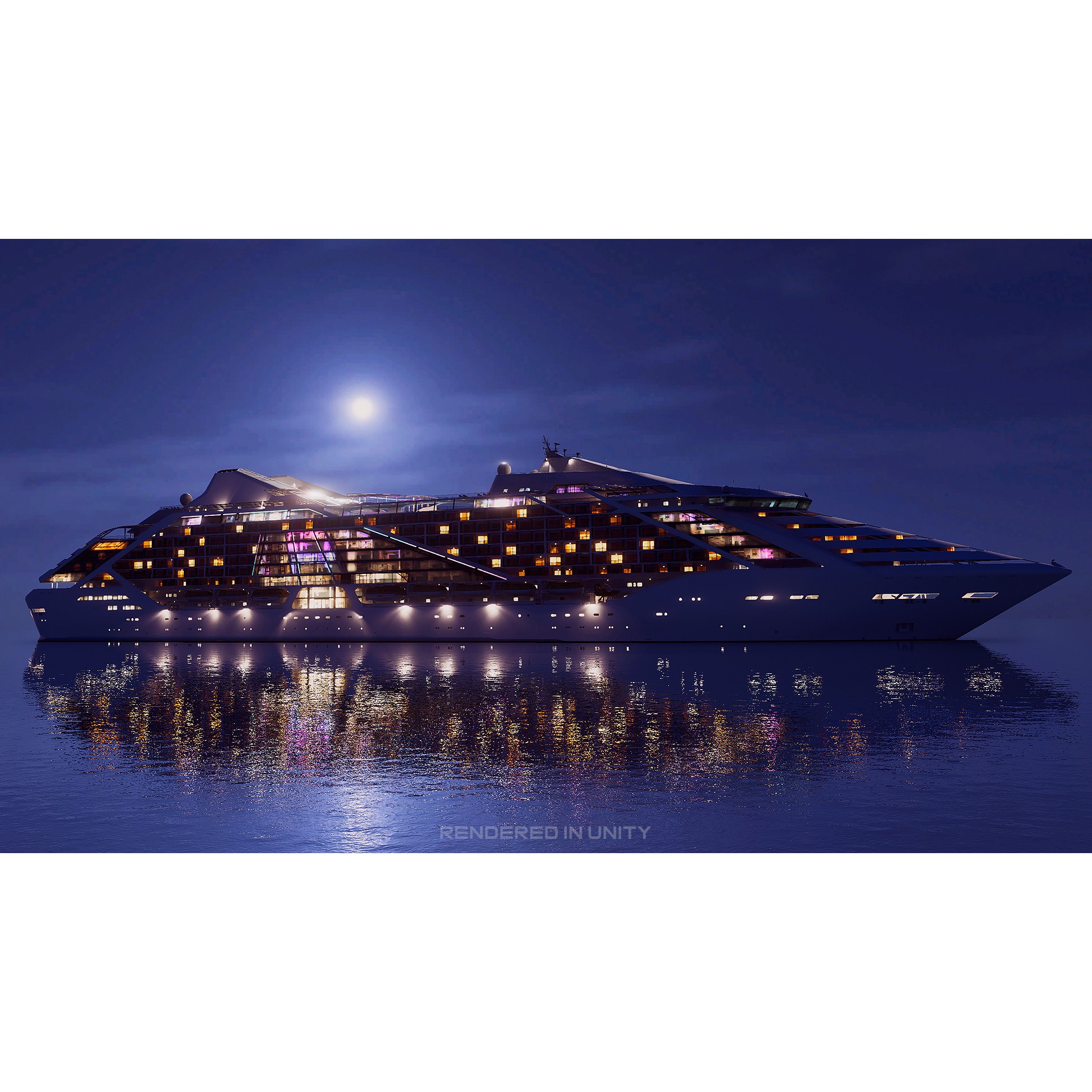 Futuristic Cruiseship Celestial Spire - Low-Poly Game-Ready 3D Model - View 13