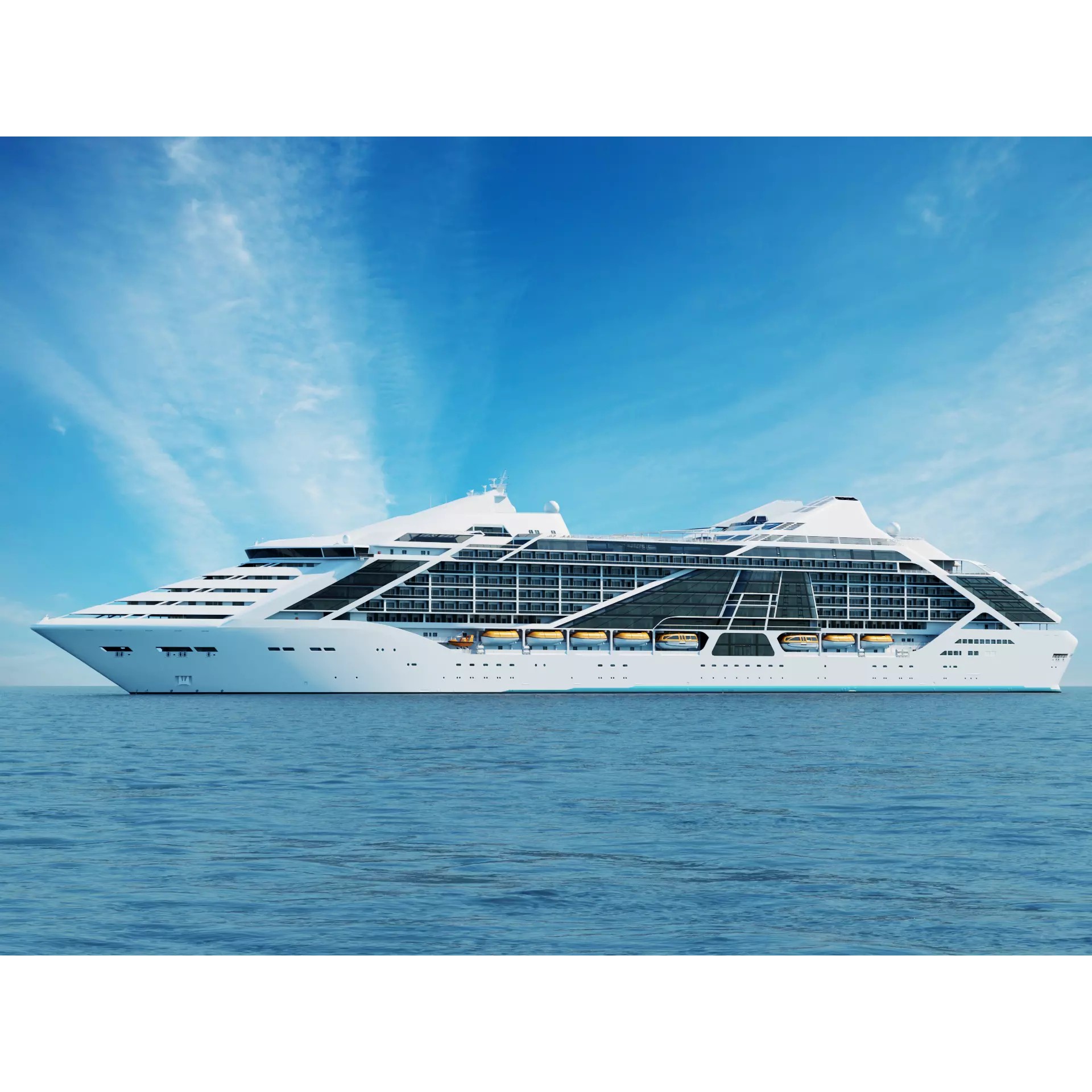 Futuristic Cruiseship Celestial Spire - Low-Poly Game-Ready 3D Model - View 2