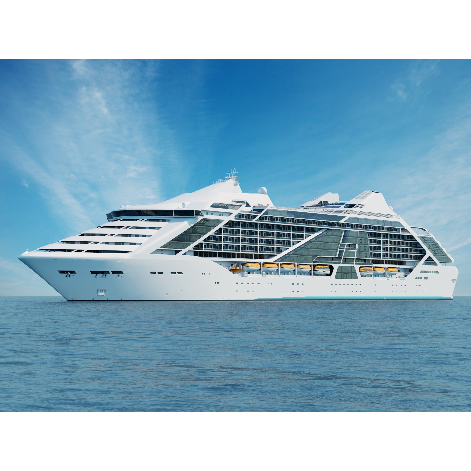 Futuristic Cruiseship Celestial Spire - Low-Poly Game-Ready 3D Model - View 3