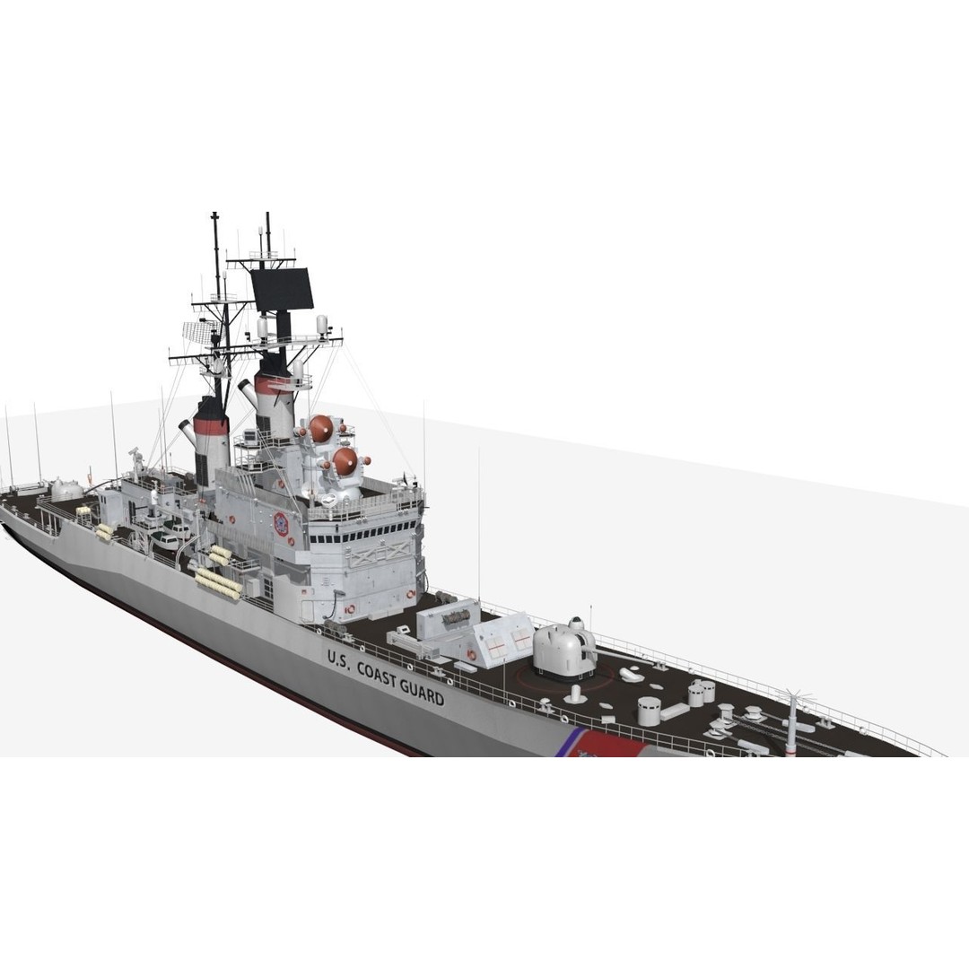 Coast Guard Low-Poly 3D Model – Game-Ready Military Watercraft, FBX - View 10