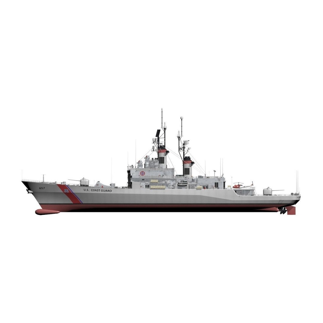 Coast Guard Low-Poly 3D Model – Game-Ready Military Watercraft, FBX - View 12