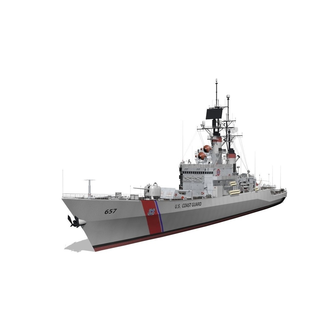Coast Guard Low-Poly 3D Model – Game-Ready Military Watercraft, FBX - View 3