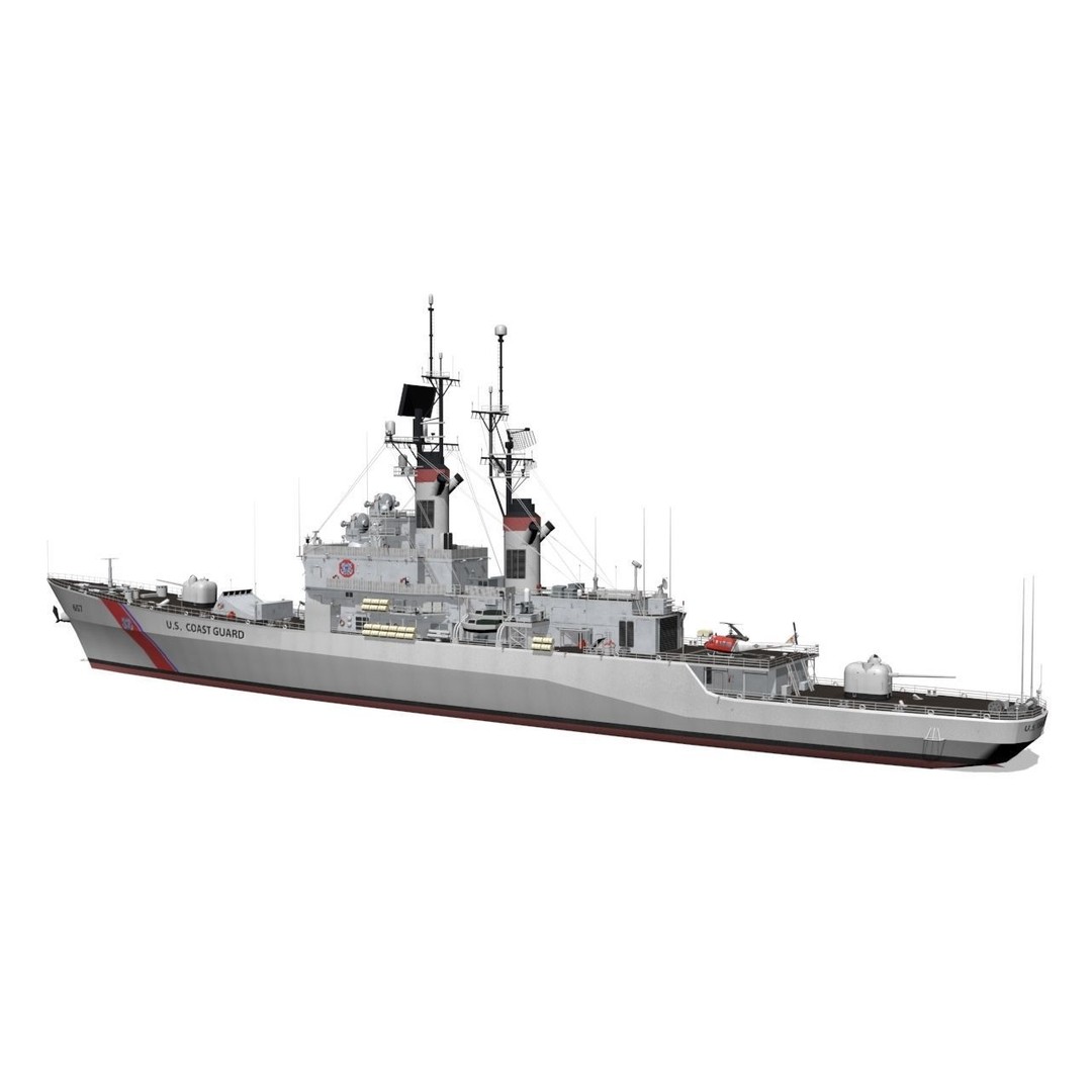 Coast Guard Low-Poly 3D Model – Game-Ready Military Watercraft, FBX - View 6